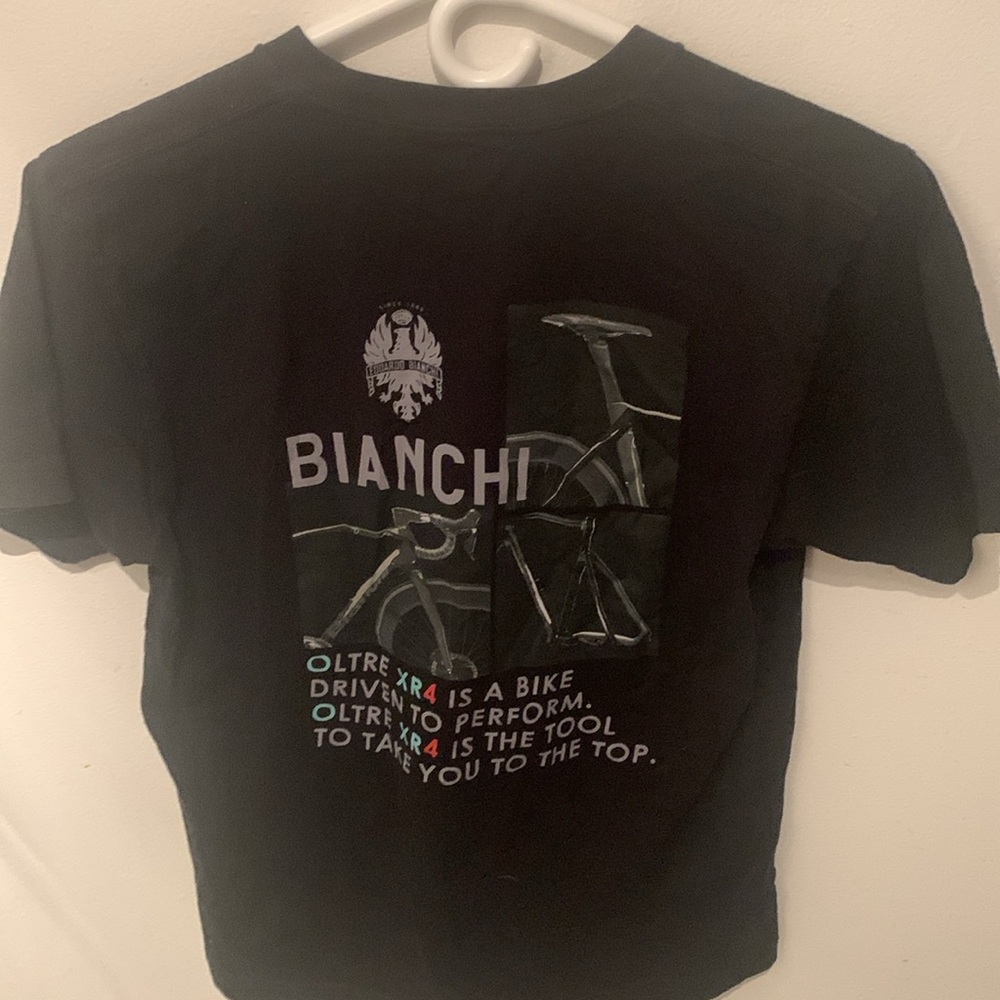 Edoardo Bianci Bicycles Special Edition Uniqlo Black 100% Cotton Tshirt SZ XS